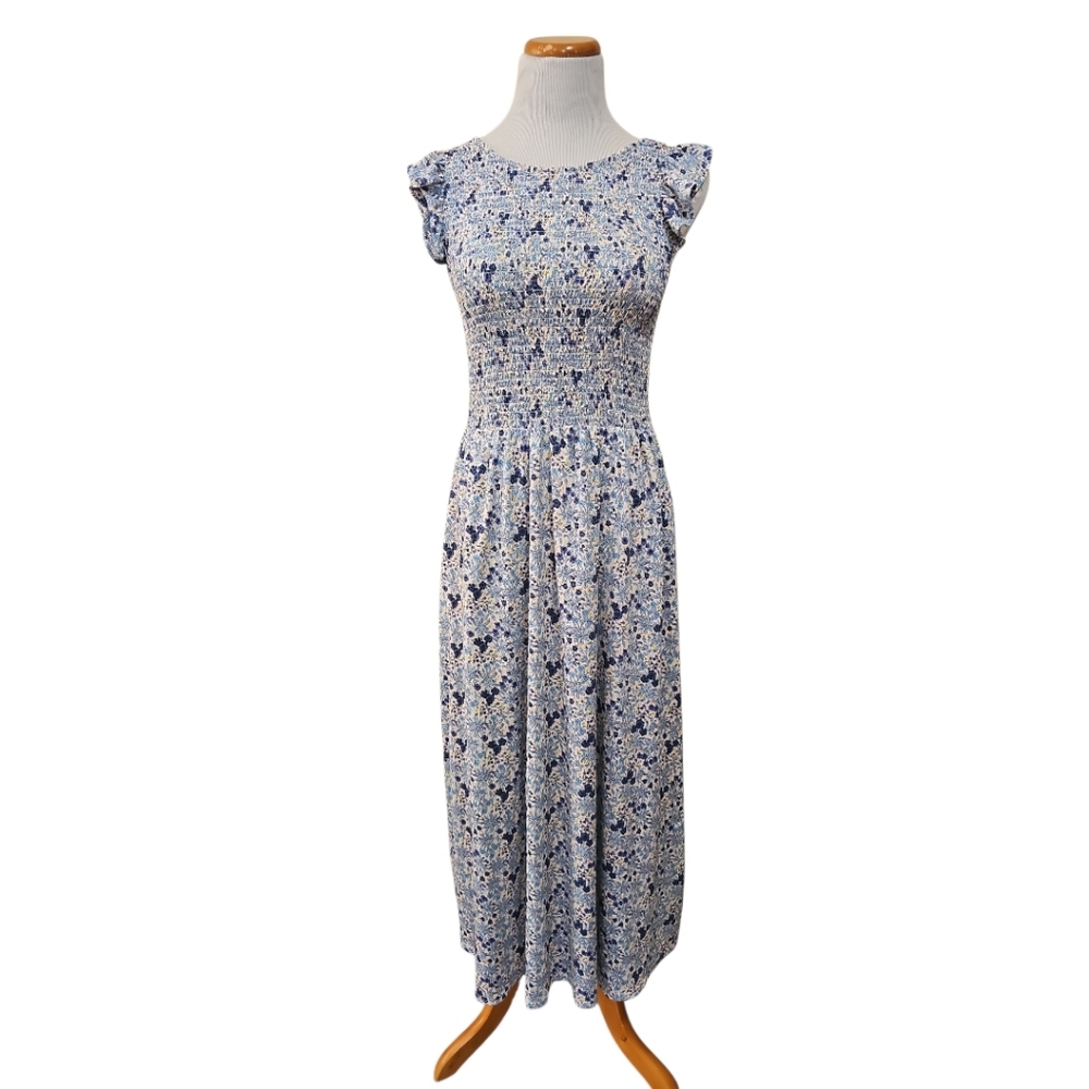 Code x Mode Floral Smocked Midi Praire Peasant Dress Sz M